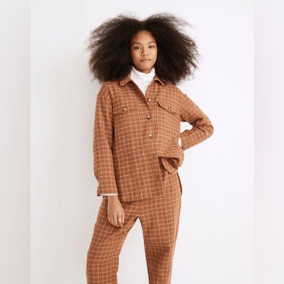 NWT Madewell Waffleback Branner Shirt Jacket in Windowpane Women’s Size XS - Picture 2 of 14